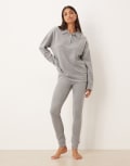 [ASOS DESIGN] ASOS DESIGN lounge mix & match lightweight fleece leggings in light grey S Light grey
