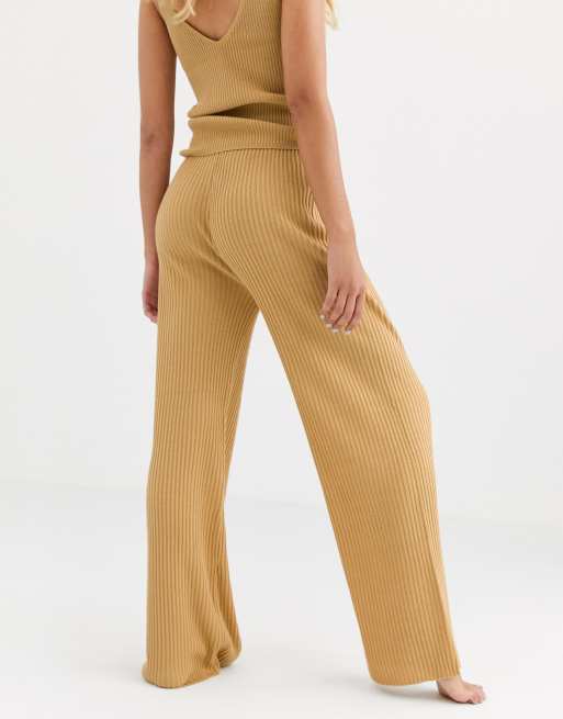 ASOS DESIGN lounge mix & match premium knitted rib pants