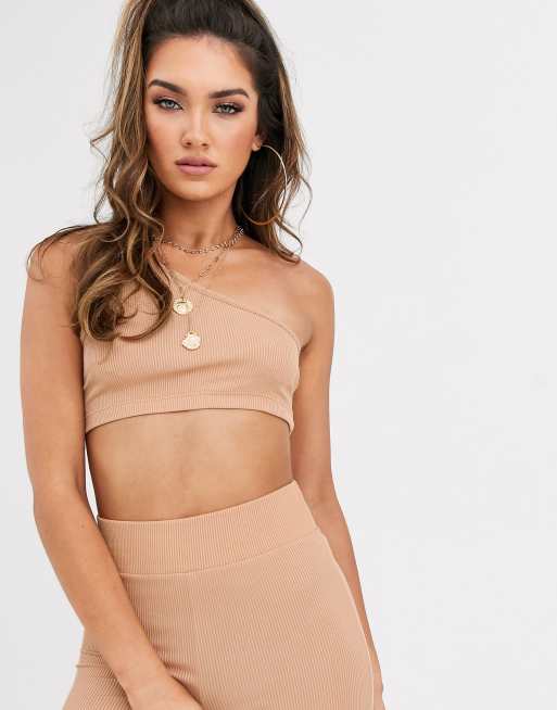 ASOS DESIGN lounge mix & match rib one shoulder top