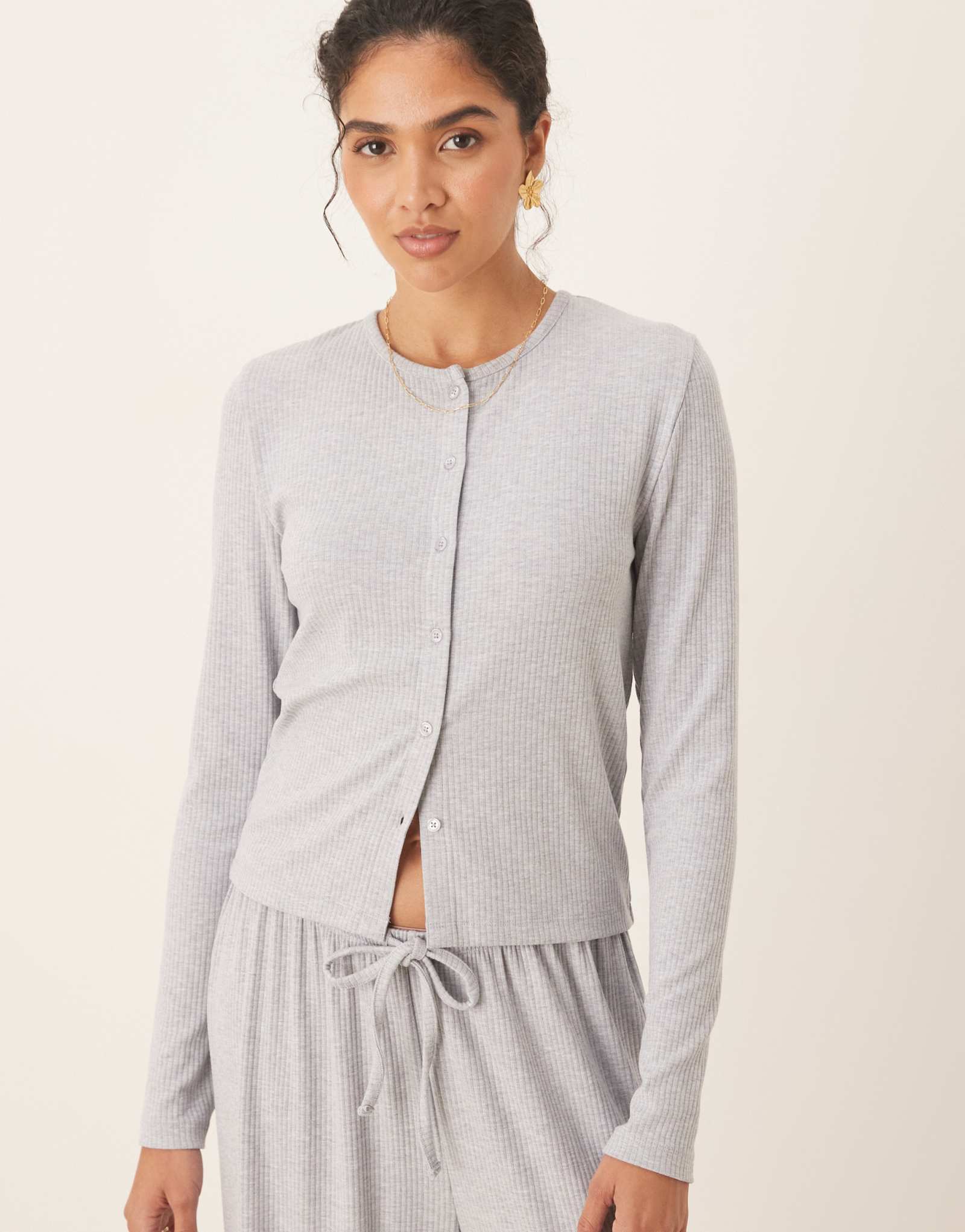 Кардиган в рубчик серого цвета от ASOS DESIGN lounge mix &match