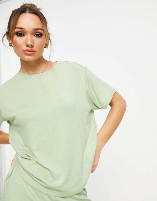 ASOS DESIGN lounge mix & match super soft tee in sage