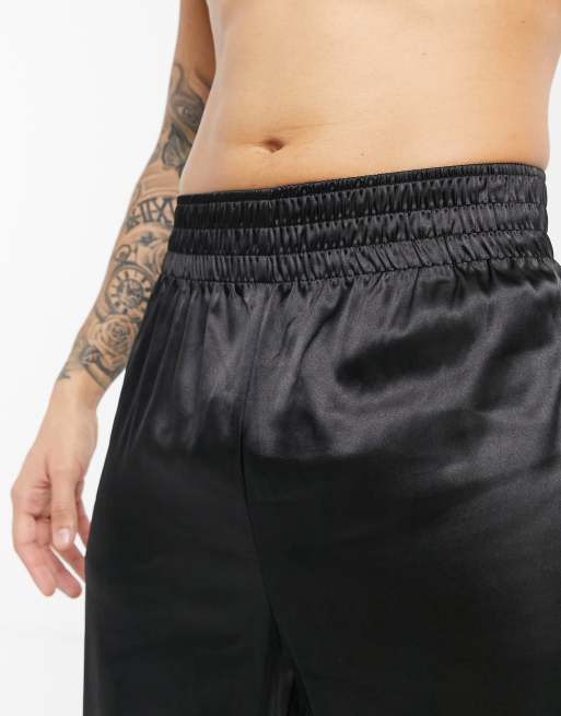 ASOS DESIGN lounge pajama bottoms in black satin - part of a set, 3 of 4