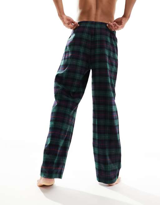 ASOS DESIGN lounge pajama bottoms in blue check