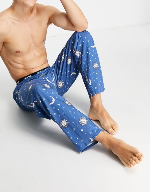 ASOS DESIGN lounge pajama bottoms with all over space print