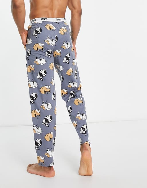 ASOS DESIGN lounge pajama bottoms with pug print ASOS