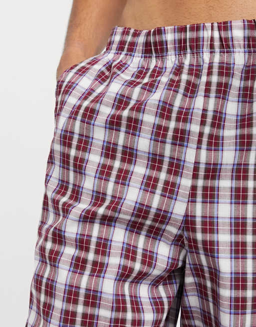 ASOS DESIGN lounge pajama pants in burgundy plaid