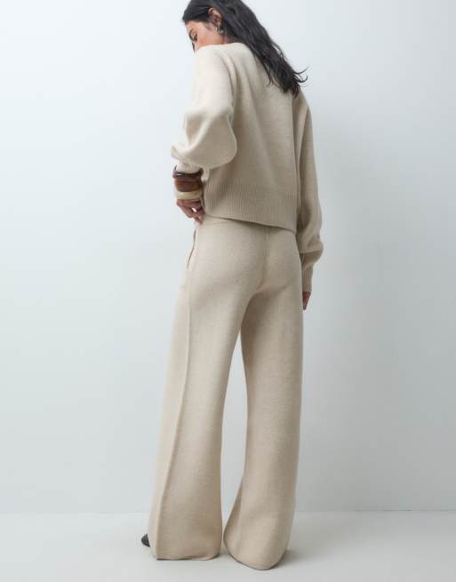ASOS DESIGN lounge pant co-ord in oatmeal, 4 of 5