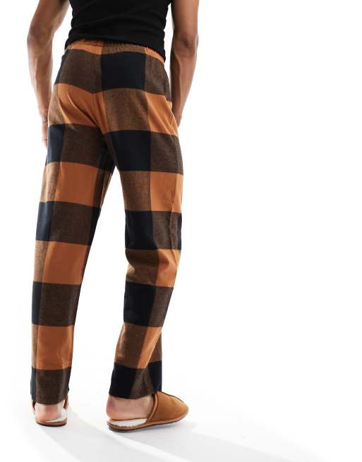 ASOS DESIGN lounge pants in brown buffalo check ASOS