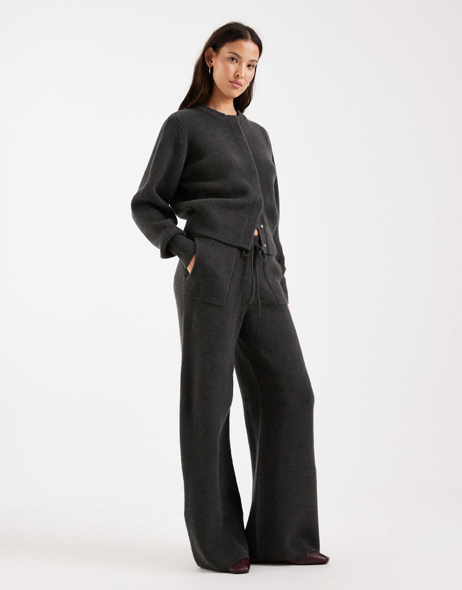 asos design lounge pants in charcoal - part of a set