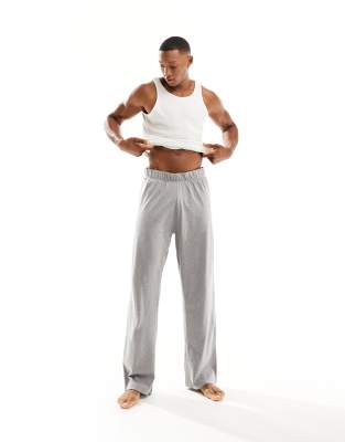 lounge pants in gray heather jersey