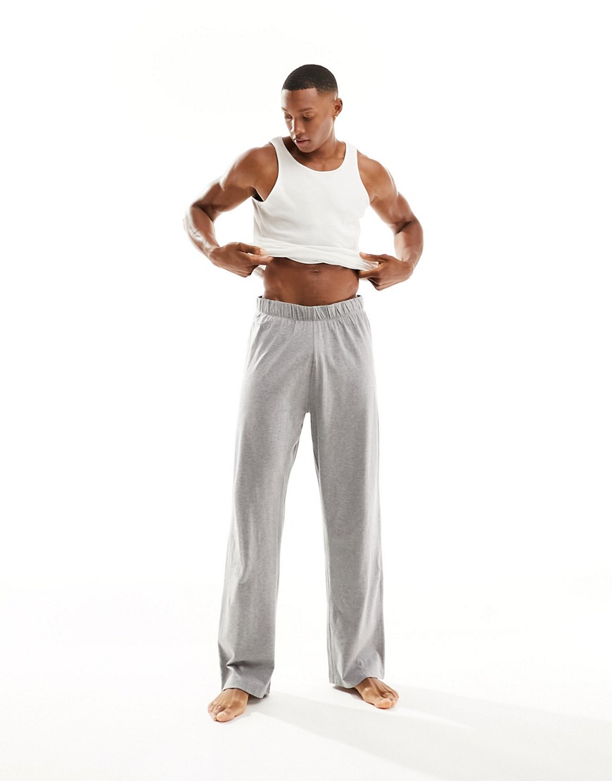 lounge pants in gray heather jersey