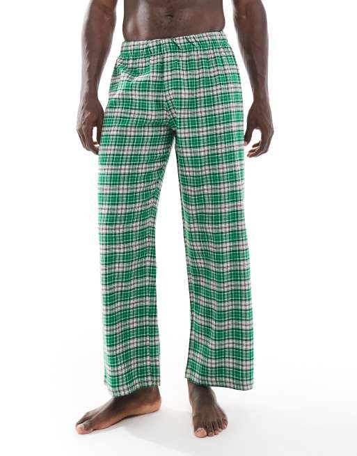 ASOS DESIGN lounge pants in green check