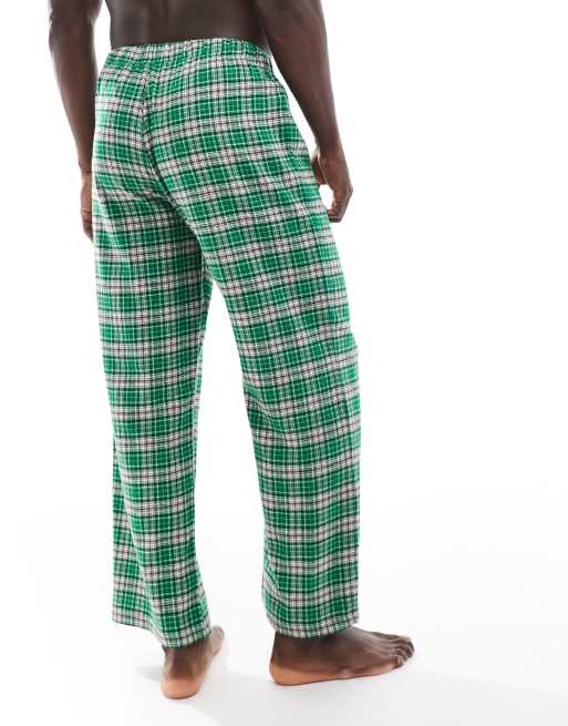 ASOS DESIGN lounge pants in green check