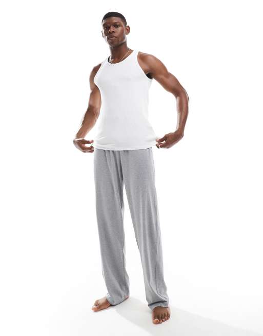 ASOS DESIGN lounge pants in grey marl jersey - LGREY, 2 of 4