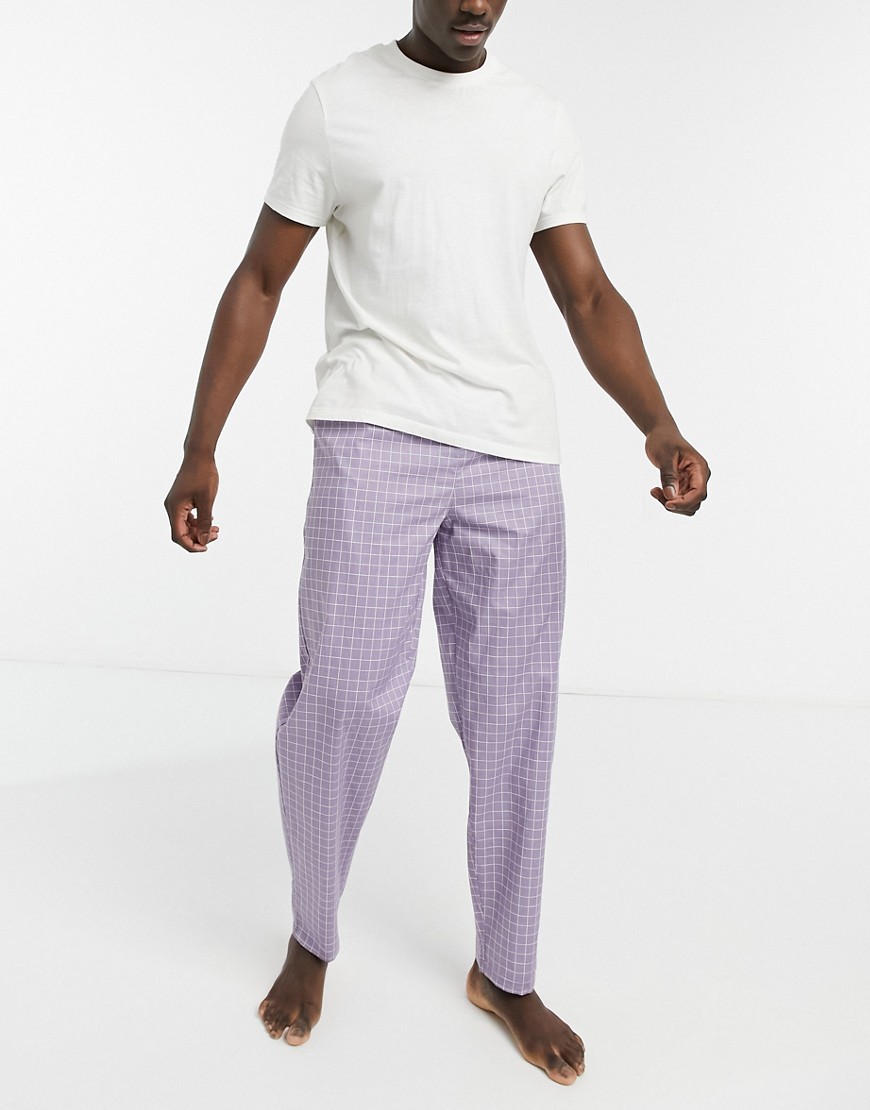 ASOS DESIGN lounge pants in purple grid print