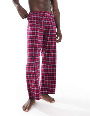 lounge pants in red plaid