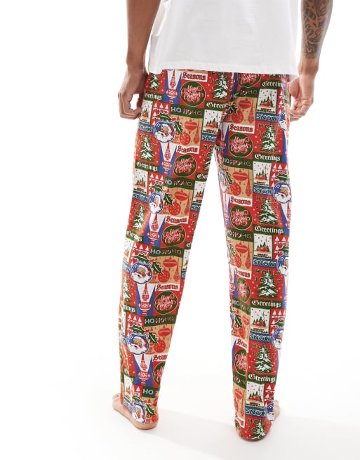 ASOS DESIGN lounge pants in vintage christmas print, 4 of 4