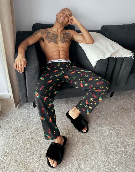 ASOS DESIGN lounge pants with 'Hot Sauce' print