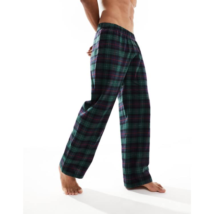 ASOS DESIGN lounge pyjama bottoms in green check