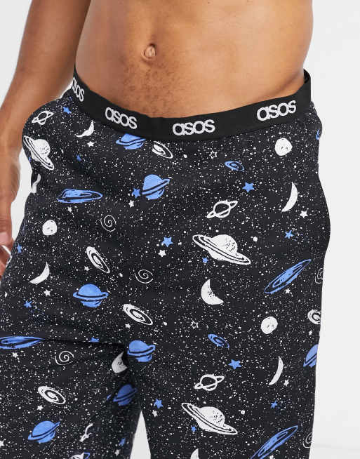 ASOS DESIGN lounge pajama bottoms in space print