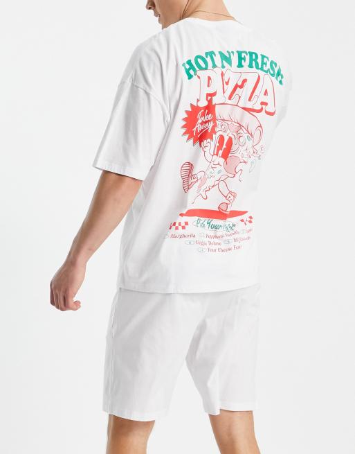 ASOS DESIGN lounge pyjama set with pizza print