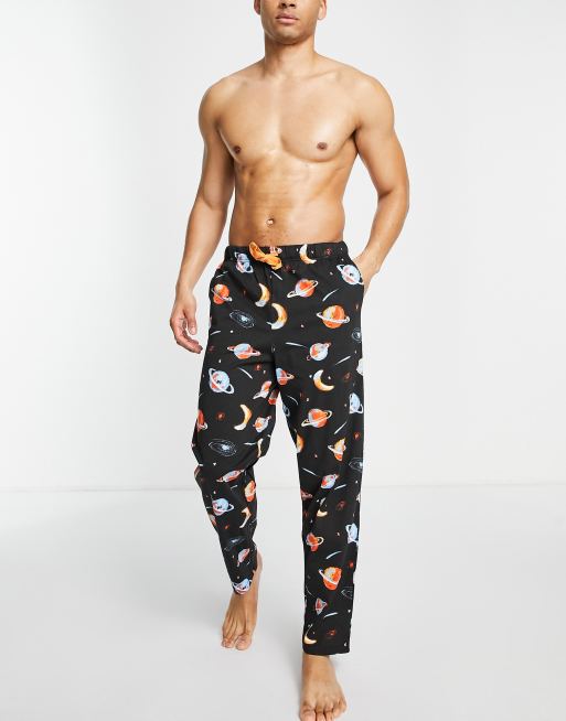 ASOS DESIGN - Lounge pyjamabroek met ruimteprint 