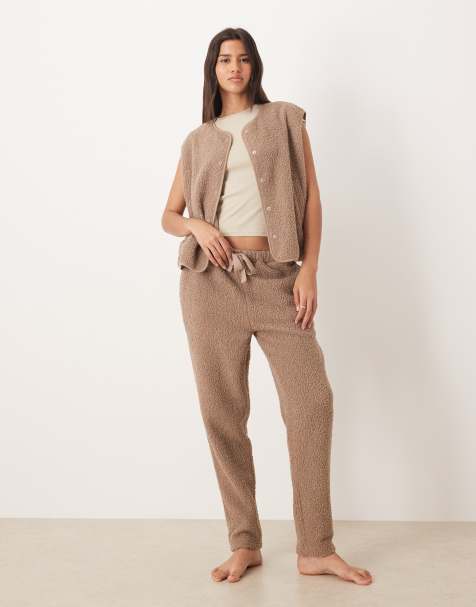 ASOS DESIGN – Lounge-Set aus Teddyfell in Nerzbraun - view 1