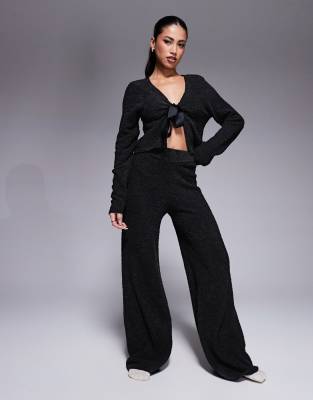 Embroidered Lounge Set-Black main image 1