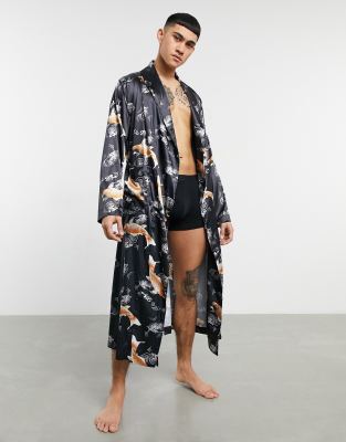 asos satin dressing gown