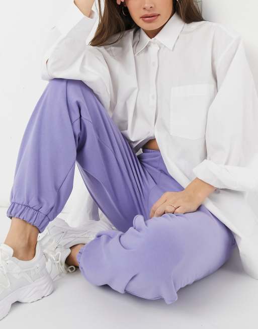 ASOS DESIGN lounge set super oversized sweatpants in blue, 4 of 4