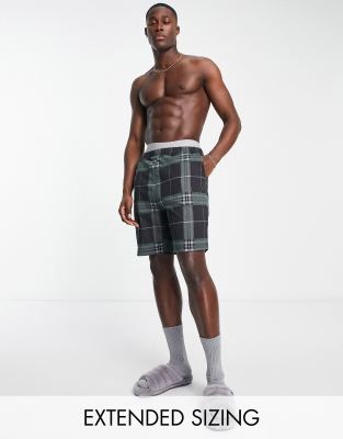 ASOS DESIGN lounge shorts in dark green check - ASOS Price Checker