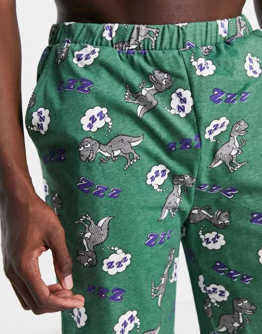 ASOS DESIGN Christmas boxers with dinosaur print