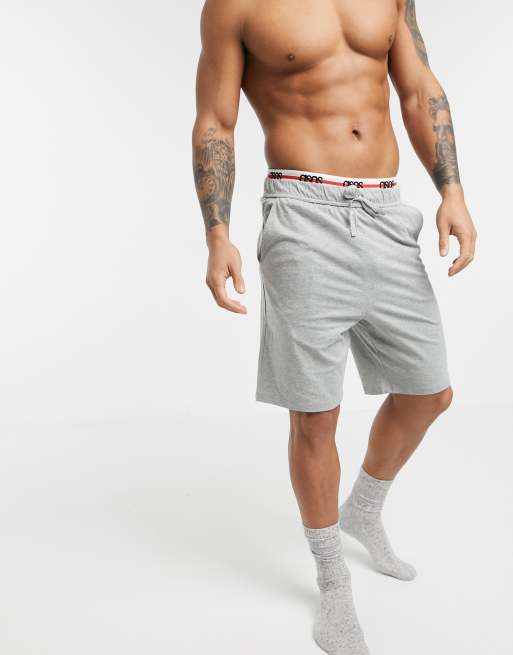 ASOS DESIGN lounge shorts in grey marl with double striped waistband ASOS