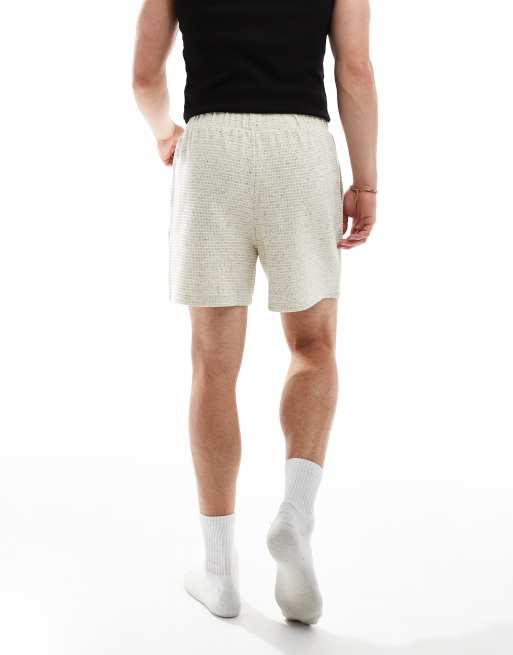 ASOS DESIGN lounge shorts in waffle nep in ecru ASOS