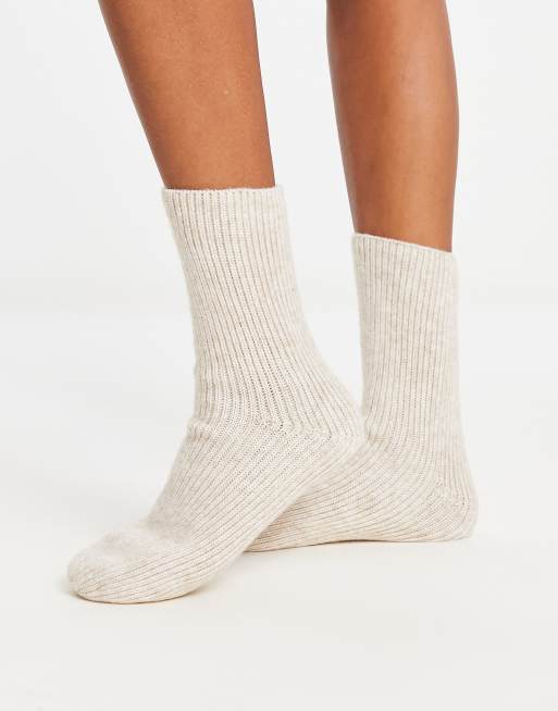 ASOS DESIGN  lounge socks in oatmeal marl