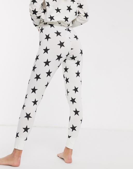 ASOS DESIGN lounge star print cuffed legging