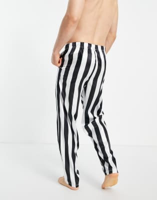 ASOS DESIGN lounge striped satin pajama 