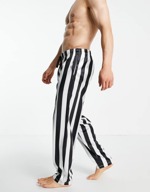 ASOS DESIGN lounge striped satin pajama pants