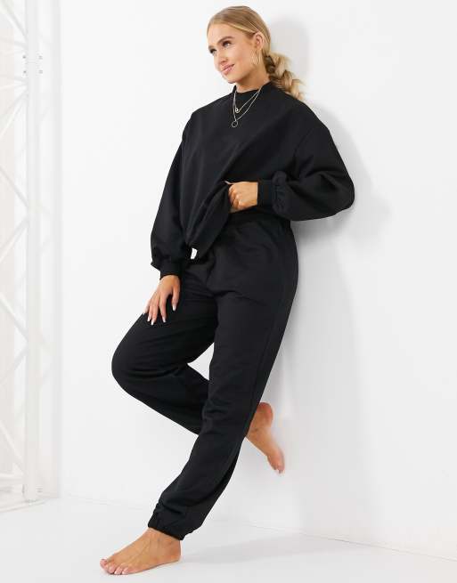 ASOS DESIGN lounge super oversized trackies in black