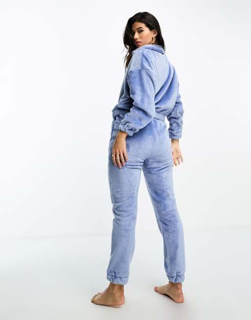 ASOS DESIGN Curve lounge super soft fleece sweat & pants set in