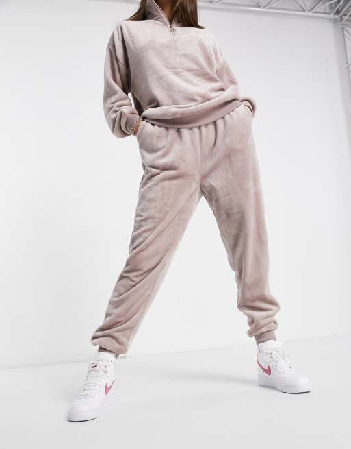 ASOS DESIGN lounge super soft sweat jogger set in mink ASOS