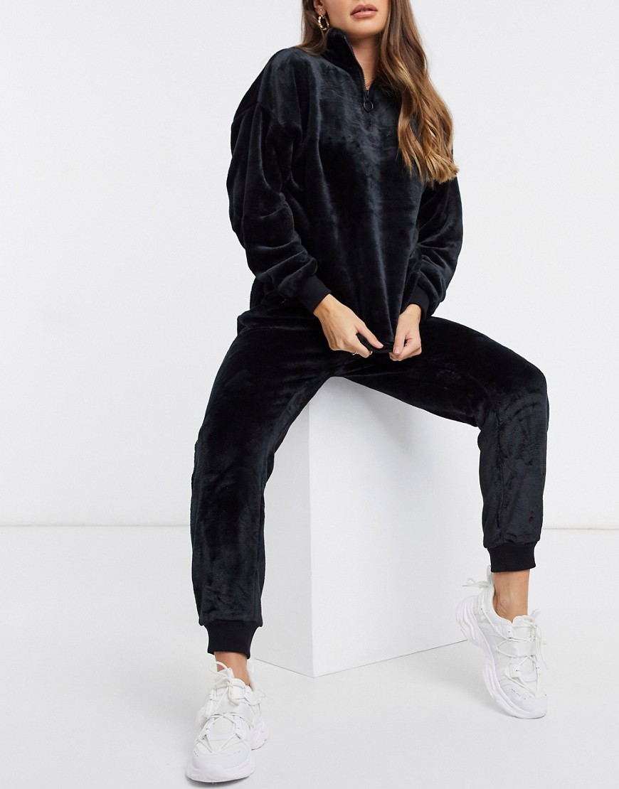Asos Design Lounge Super Soft Sweatshirt And Sweatpants Set In Black