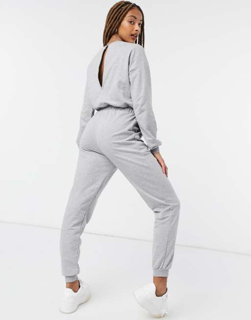 Grey cheap sweat jumpsuit