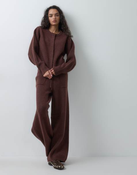 ASOS DESIGN lounge trouser co-ord in chocolate - view 1
