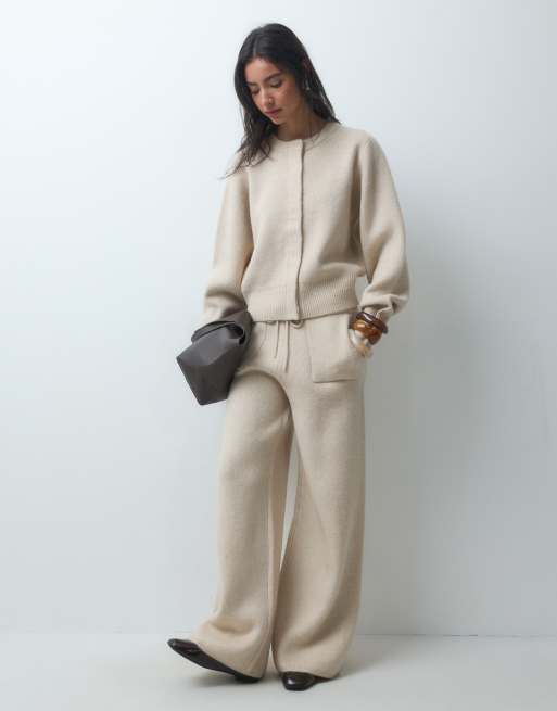 ASOS DESIGN lounge bomber jacket & pants set in oatmeal, 2 of 3