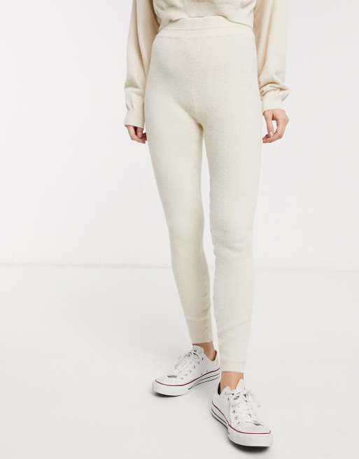 ASOS DESIGN Lounge two-piece fine fluffy knit sweatpants