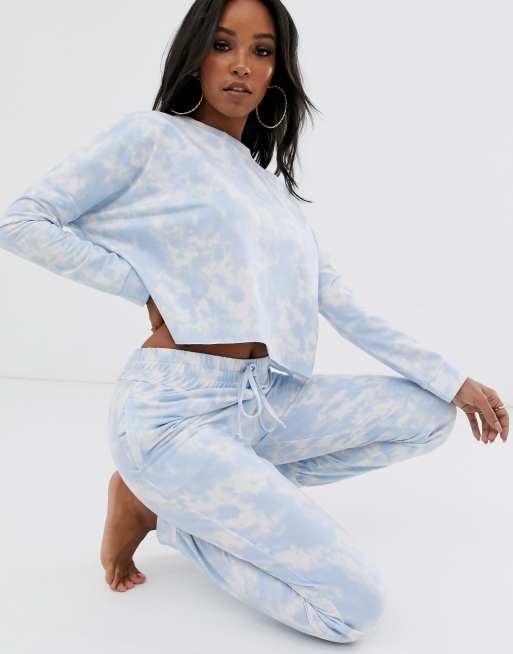 ASOS DESIGN lounge tye dye sweat jogger set