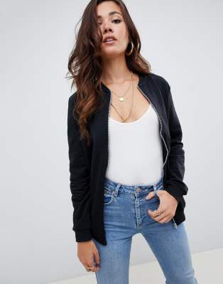 asos jersey bomber jacket