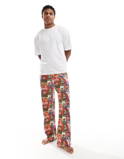 ASOS DESIGN - Loungebroek met vintage kerstprint, 2 van 4
