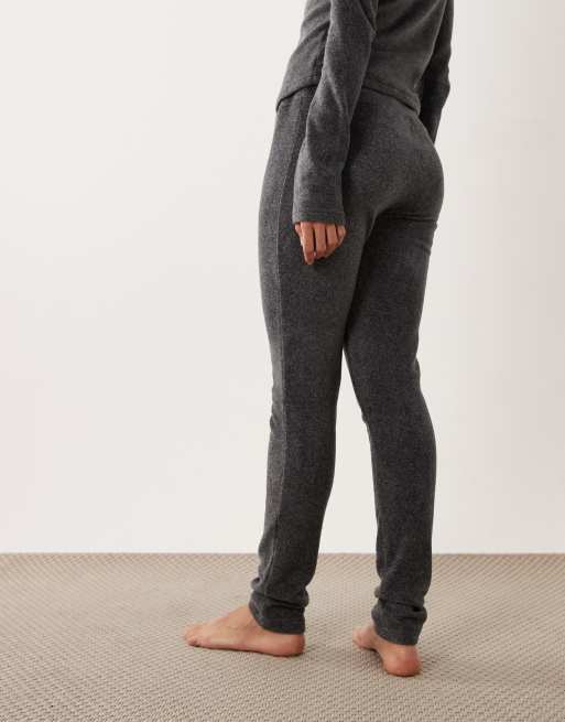 ASOS DESIGN loungewear mix og match lette fleeceleggings i koksgrå, 4 af 4